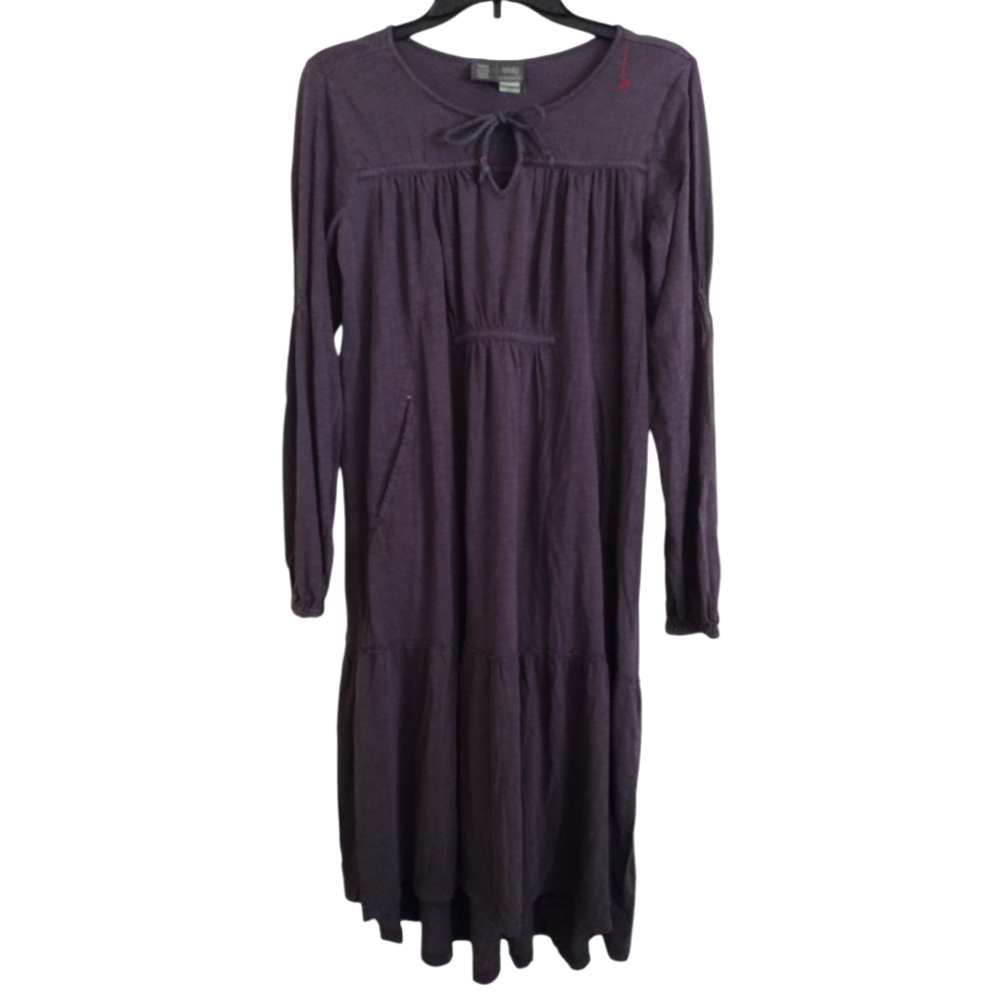 Saturday Sunday by Anthropologie grey 100% cotton tiered dress size small